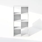 Furinno PELLI Étagère du livre, 8-Cube Librairie, Bibliothèque de l'organisateur de stockage horizontal Cube, 11.7 x 23.7 x 47, pour le salon, Chambre, Bureau à la maison, Blanc