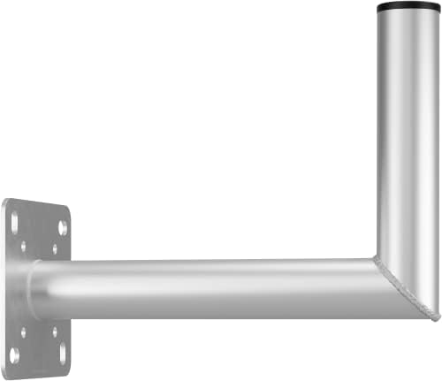 goobay 60503 Sat Wall Mount with Hole for Balcony Mount / Bracket for Satellite Dish up to max. 85 cm / Mast Bracket / Angle Bracket / Wall Bracket / Antenna Bracket with 350 mm Distance from Wall