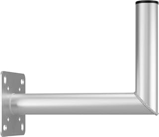 goobay 60503 Sat Wall Mount with Hole for Balcony Mount / Bracket for Satellite Dish up to max. 85 cm / Mast Bracket / Angle Bracket / Wall Bracket / Antenna Bracket with 350 mm Distance from Wall