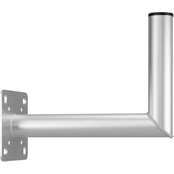 Goobay 60503 Sat Uchwyt Ścienny z Otworem do Mocowania Na Balkonie / Anteny Satelitarnej Maks. 85 cm / Masztu / Kątowy / Wysięgnik Ścienny / Antenowy z Odległości 350 mm