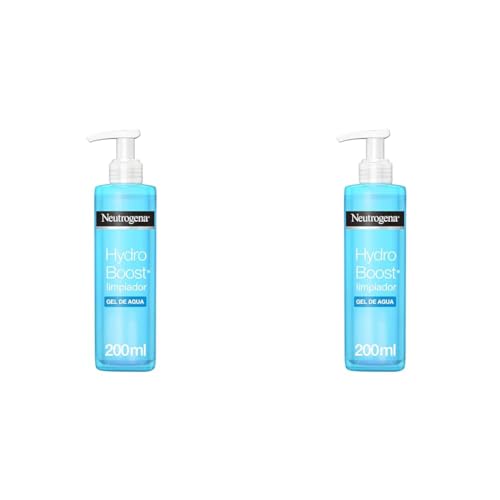 Neutrogena, Hydro Boost Gel de Agua Limpiador Facial, Ácido Hialurónico, Desmaquillante, para impurezas y grasas, Hidratación intensa, Pieles sensibles, 200ml (Paquete de 2)