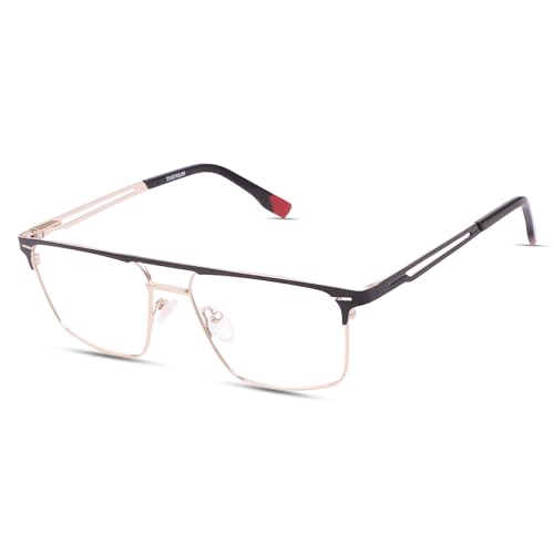 Image of TEEN & 20 Rectangle Blue Cut Computer Glasses for Men | Anti-Glare Zero Power Eyeglasses Frame for Eye Protection & Digital Screen Use - TN9004