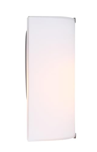 Image of Modern 1-Light Wall Sconce, Grey with Flat Opal Glass, 7 Inch, Ambient Accent Lighting, Floating Wall Mounted Light for Hallway, Bathroom, Dining Room, Bedroom, Easy Install, 60W Type A Compatible