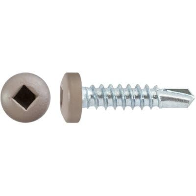 Tornillos Auveco #8 x 3/4" Square Pan Zinc Tan 100 un miniatura 1