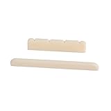 Levemolo 象牙色尤格利利プラスチック製ギターナット サドルキット クラシックギター用交換パーツ 耐久性と容易で演奏性向上