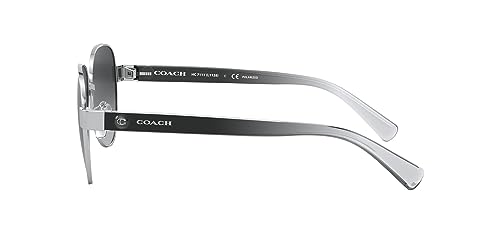 Coach HC7111 Sunglasses, Silver/Dark Grey Gradient Polarized, 57 mm4