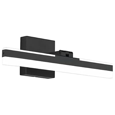 Joossnwell LED Vanity Lights for Bathroom Adjustable Modern Vanity Light Bar 15.7" inch Long Matte Black Bathroom Light Fixtures Over Mirror Wall Sconce 14W Cool White 5500K