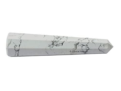 Image of Certified Howlite Crystal Tower Obelisk Point for Chakra, Healing and Balancing - AAA Grade Original Certified Gemstone Agate for Reiki Meditation Yoga Spiritual (3-4 Inches)