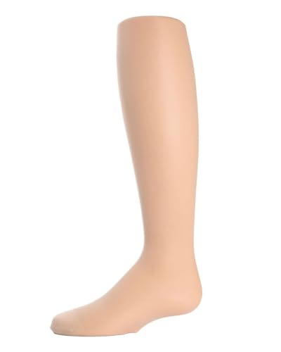MeMoi Essential Sheer Nylon Tights for Girls, Ultra Soft and Lightweight Opaque Girls Tights - Sizes A-12, Bone, 8-10