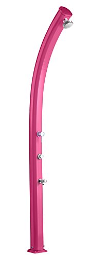 Ducha Tradicional De Exterior Jardín Grifo Temporizado Y Lavapiedi Arkema Jolly Fuxia