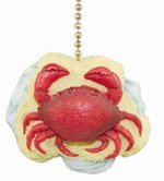Image of Clementine Design Red Crab Ceiling Fan Pull Chain Light Coastal Nautical Beach Ocean Sea Life Decorative Extension