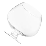BESTonZON Acuario Pequeño de Vidrio Transparente para Peces Betta Pecera Decorativa Forma de Copa Tanque Compacto para Escritorio Pecera Elegante para Tortugas y Plantas Acuáticas
