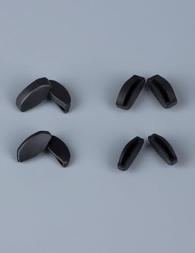 Image of 4 Pairs Ultra Soft Silicone Sunglass Nose Pads for Oakley Top Knot OO9343 /Top Knot RX OX3238 /HSTN OO9242 /Frogskins Range /Spindrift, Push-in Anti-Slip Glasses Nose Piece Replacement Kit Black