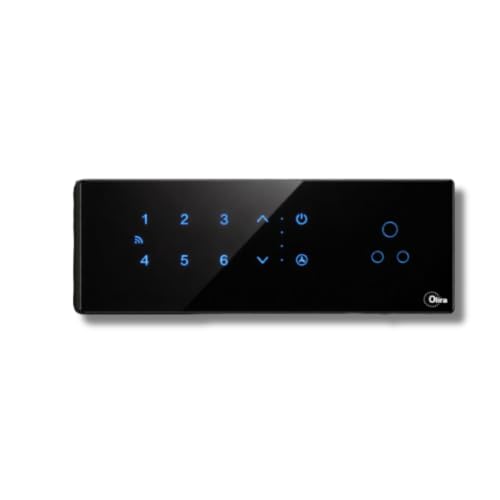 Image of Olira Smart Touch Switch, 6 Light Load with Fan Speed Control, Black | Wi-Fi Enabled, Master Switch, 6A Socket, Fan Load Control, Glass Finish Panel