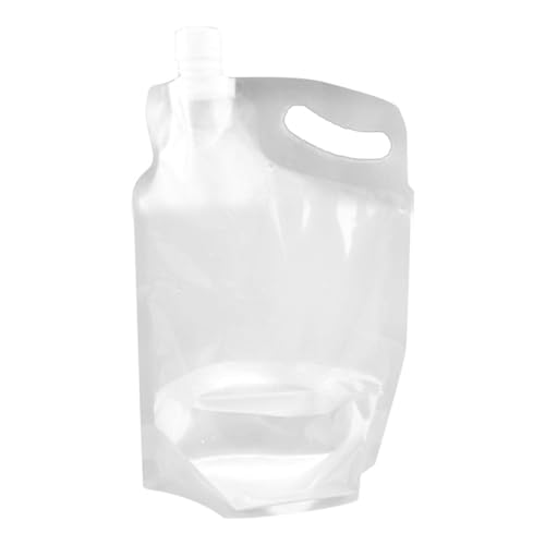 HERCHR 2L Collapsible Emergency Water Jug Container Bag, Foldable BPA Free Plastic Water Carrier Tank Storage Bag for Outdoor Emergency Camping Hiking Sport Riding Backpack