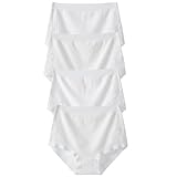 [Kasiciki] マタニティインナーショーツ4枚セット ホワイト A級純綿 ハイウェスト 無染色 妊婦用下着 超柔軟 通気性 シンプルマタニティパンツ (JP, アルファベット, L, ホワイト（4枚セット）)