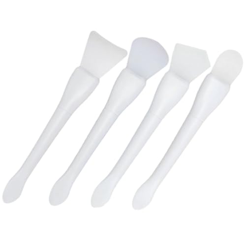 FIXOSHEE 4 piezas Cepillos Faciales de Silicona Suave Aplicadores Doble Cabezal para Mascarillas y Cremas Herramientas de Ligero y Fácil Limpieza para Personal y Profesional