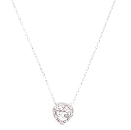 Collier pour femme pendentif cœur HOILY’S en argent 925 et cristal blanc