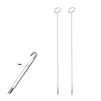 2pcs Sewing Loop Kit,Sewing Loop Turner Hook Metal Tweezers Long Loop Turner Tool with Latch,Threader Tool Kits Drawstring Threader Set, for Fabric Belts Strips DIY Knitting Accessories,26.5cm Long