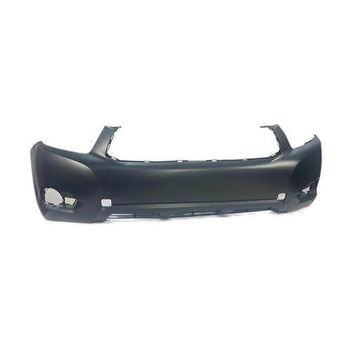Image of FitParts Compatible with Toyota Highlander 2008-2010 Front Bumper Cover | Primed, With Fog Light Holes, With Tow Hook Hole, Plastic, Ready to Paint, OEM 521190E911, TO1000338
