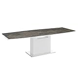 Casabianca Home Olivia Dining Table, 71" W x 39.5" D x 30" H (Ext: 71" - 103" W), Brown Marble