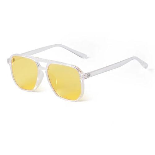 Lunettes de soleil transparentes de haute qualité esthétique au fini surdimensionné épuré