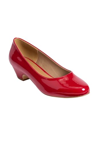 Comfortview Vida Pump Low Heel Women's Dress Shoes (Wide Widths Available) - 10 W, Red Patent (Wide Widths Available)