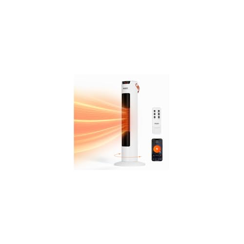 ROVSUN 1500W Electric Space Heater w/Remote & APP Control, 24''H Portable Tower Heater...