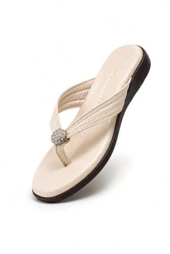 Image of Women Stylish Toe Ring Flats | Cushioned Comfort Slip-On Sandals | Anti-Slip Daily Wear| Lightweight Casual Footwear KS913