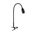 O'Bright Lumos - Versatile Clip-on Lamp: Zoomable Spotlight, Dimmable LED, Flexible Gooseneck, 4000K Light, 100% Metal Clamp - Ideal for Reading, Crafting, Work, and Headboards, Black