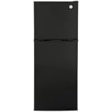 GE GPV10FGNBB 24' Top Freezer Refrigerator with 9.93 cu. ft. Capacity 12V DC Power Only LED Lighting and Adjustable Spillproof Glass Shelves in Black