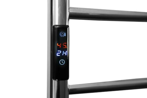 Image of Tee's Electrical Cloth Drying Stand (Stainless steel /SS-304 Towel Warmer)-Extra HOT- 6 Bars, Wall Mounted, with Temperature Controller and Timer