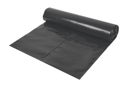 Lámina de polietileno negro resistente, membrana a prueba de humedad, DPM 300 Mu - calibre 1200 - 4 metros x 15 metros (60 m²)