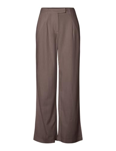 Pantalon en lin femme Pieces Pcawace à taille haute léger et fluide d'été