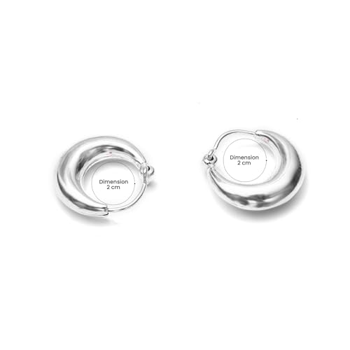 Image of DHRUVS COLLECTION 925 Pure Sterling Silver Stylish Salman Khan Look Kaju Bali | Hoop Earrings for Boys & Men - 3 Grams
