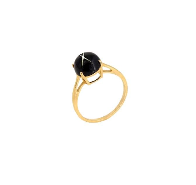 Genuine Black Star Sapphire Ring Solid 925 Sterling Silver Engagement Statement Rings Solitaire Diopside Gold Plated Rings For Women3