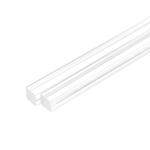 Image of MECCANIXITY 2pcs Acrylic Square Rods 1 /2 inch x 8 inch Clear Acrylic Dowel Rods Sticks Acrylic Plastic Sticks Strip for DIY Crafts Lighting Gardening Decorations - 12mm x 200mm