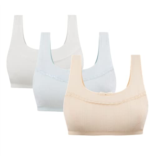 MANJIAMEI Cotton Training Bras for Girls 10-12 Years First Bras for Teens