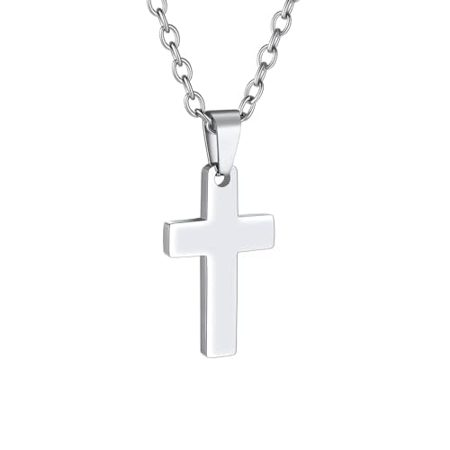 PROSTEEL Cross Necklace for Men, Cross Pendant with Adjustable Chain, Sliver Black Gold Plated Crucifix Necklace for Men 316L Stainless Steel Easter J
