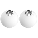 OSALADI 2pcs Glass Globe Lampshade Pendant Fixture Replacement Shades for Ceiling Lights Ball Lamp Safety Mask G9 White