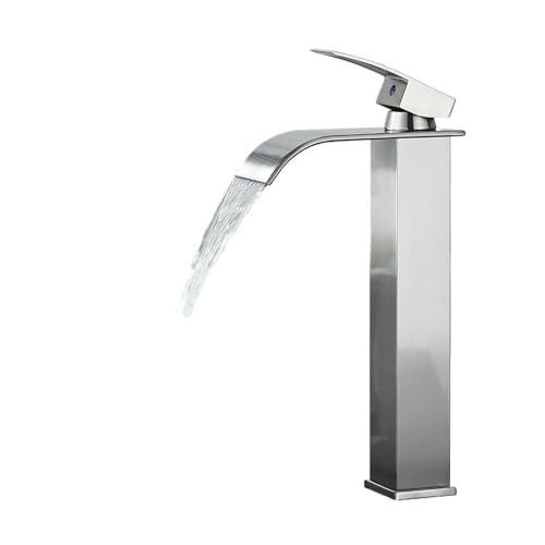 Robinet mitigeur cascade eau chaude et froide blanc élevé