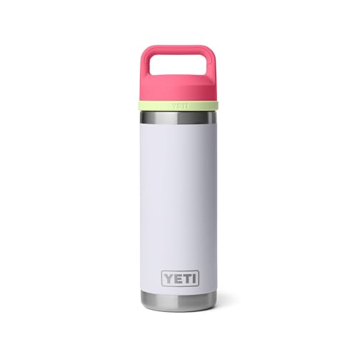 Image of YETI Rambler 18 oz Bottle, Leakproof, Vacuum Insulated, Stainless Steel with Chug Cap, Mist /Pink /Grasshopper