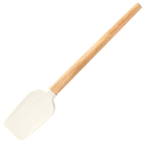 Silicone Spatula Set of 4, Food Grade Silicone High Temperature Resistant Flexible Silicone Spatula with Wooden Handle, Beveled Edge Non-Slip Kitchen Spatula for Baking Cream Stirring Picnic (Khaki) - image 4
