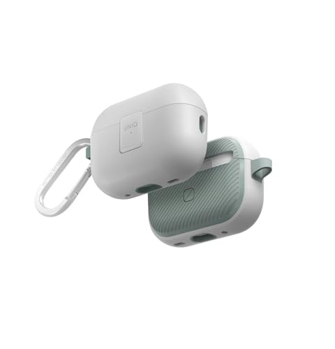 UNIQ Clyde Lock Étui compatible avec Airpods Pro 2e génération (blanc tourterelle/menthe douce)