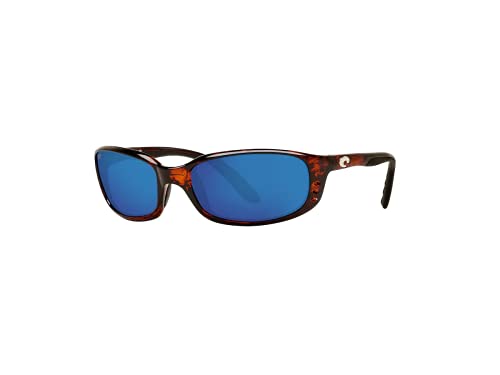 Costa Brine 6S9017 901705 59MM 10 Tortoise / Blue Mirror 580P Plastic Polarized Oval Sunglasses for Men + FREE Complimentary Eyewear Kit