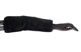 casadei  Dolce & Gabbana Black Beaver Fur Lambskin Leather Elbow Gloves 7 S