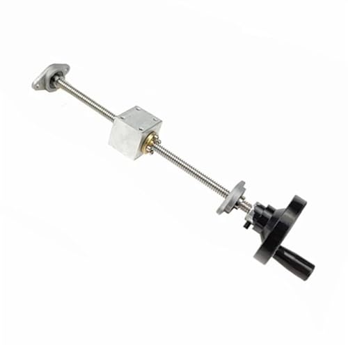 Threaded Backlash Tr10 Screw Linear Guide Rail Kit 4mm 8mm 12mm Lead Screw Brass Nut Horizontal Bearing Shaft T10 Lead Screw Handwheel Set Screw trapezoidal (Color : Lead 12mm Horizontal Set, Size :