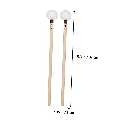 Set de 2 baquetas de fieltro con mango de madera para batería miniatura 6