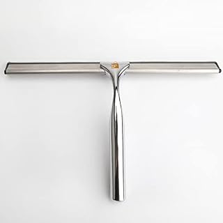 MR.Prime Shower Squeegee, Multi-Purpose Stainless Steel Window Wiper With Hook Ideal for Glass, Tile, Bathroom Window shower and Car Mirror Wiper