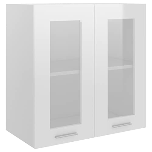 VidaXL Hängeschrank 1 Regalboden Küche Schrank Einbauküche Küchenzeile Küchenmöbel Oberschrank Küchenschrank Hochglanz-Weiß 60x31x40cm Holzwerkstoff